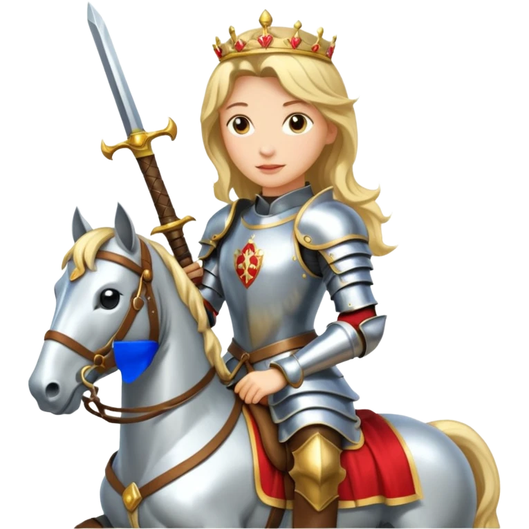 Renaissance princess knight on horse emoji