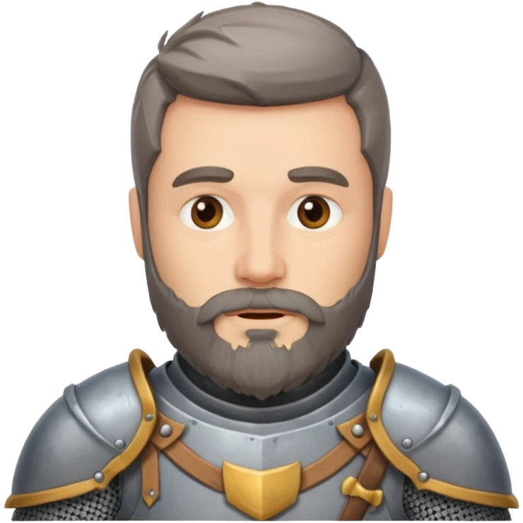 knight with beard, grey armor emoji