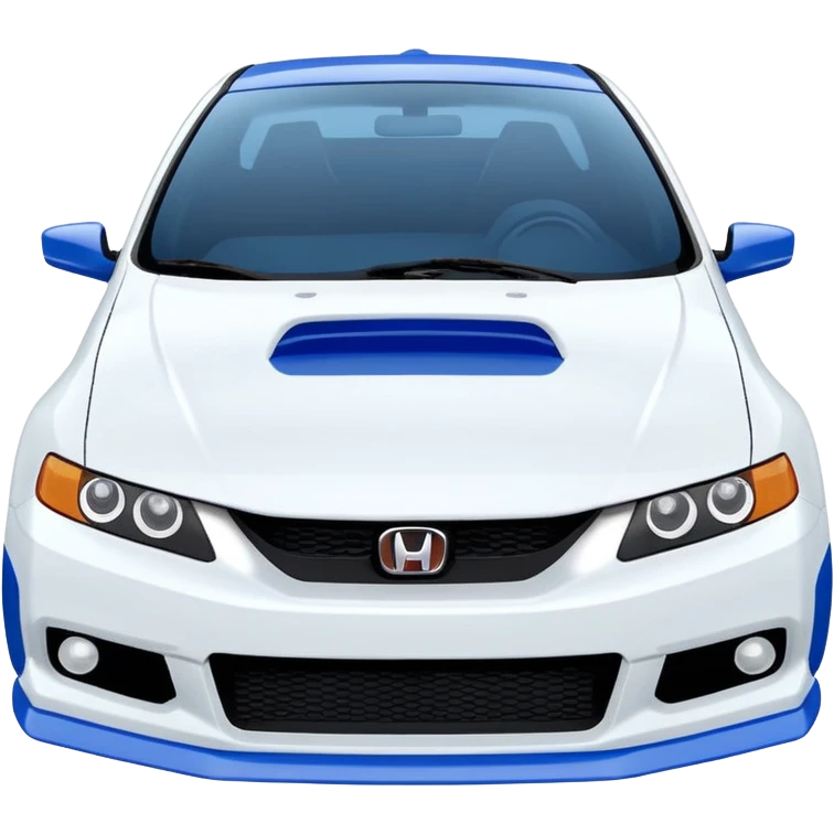 8th gen honda si white with blue spoiler emoji