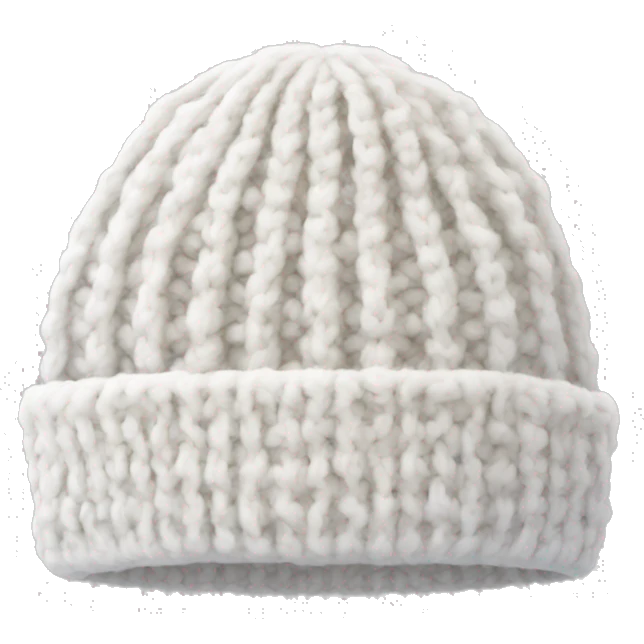 white knitted wool cap piece of clothing emoji