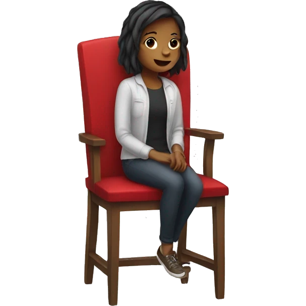 Girl with red in a chair  emoji