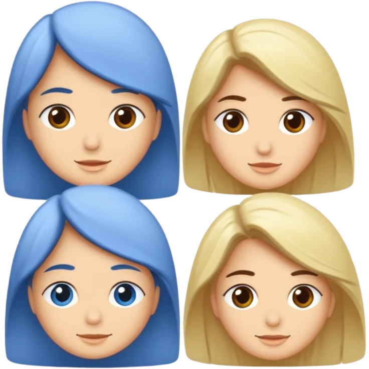 Beyaz göğüs hizasında düz saçları,mor-mavi karışımı göz rengi olan, bembeyaz tenli bir erkek emoji