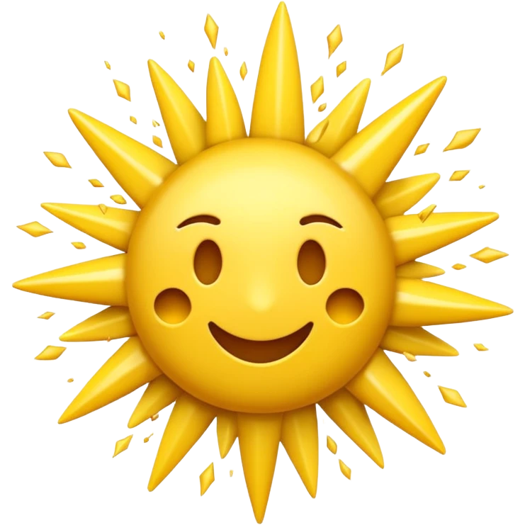 Clean 3D emoji, iOS‑like: one sharp‑edged explosion burst, solid yellow, gentle highlight and rim, isolated on transparent background emoji