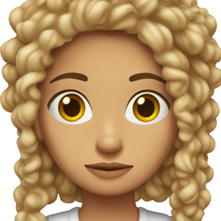 Chica blanca rizos marrones flojos emoji
