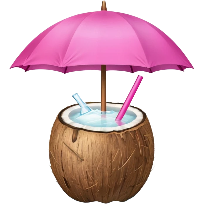 coconut drink with pink umbrella emoji
