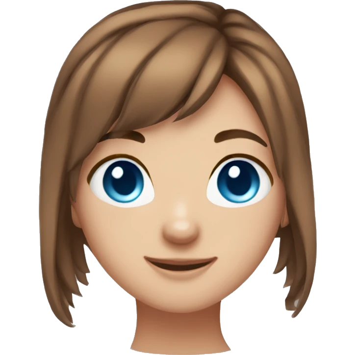Thank you girl emoji brown hair blue eyes cat ears emoji