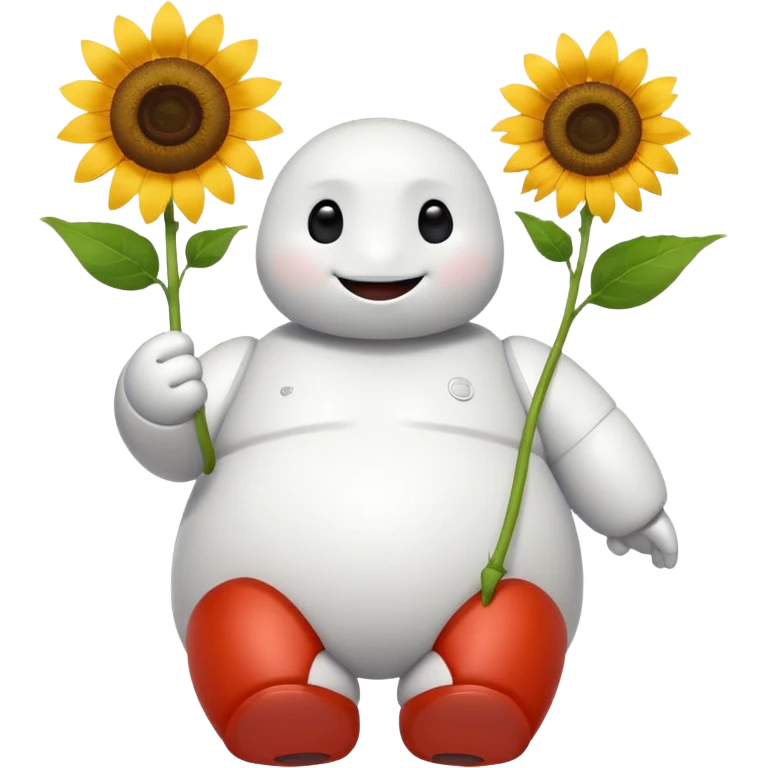 BAYMAX giving sunflower. This is for email signature so it should be small emoji