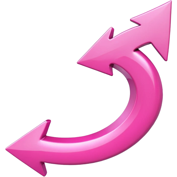 Pink curved arrow emoji