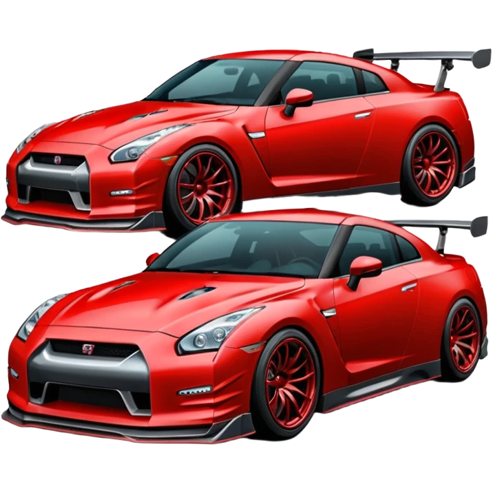 GTR com body kit vermelha um único carro só emoji