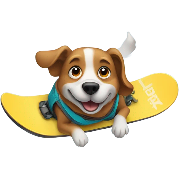 Dog snowboarding emoji