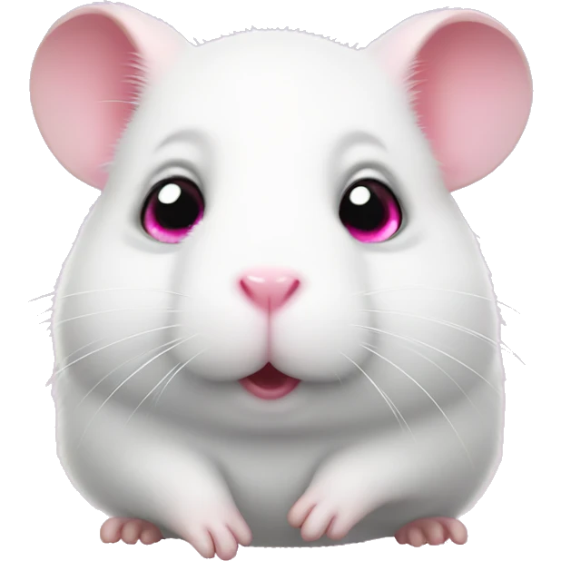 White hamster with pink glitter heart eyes emoji