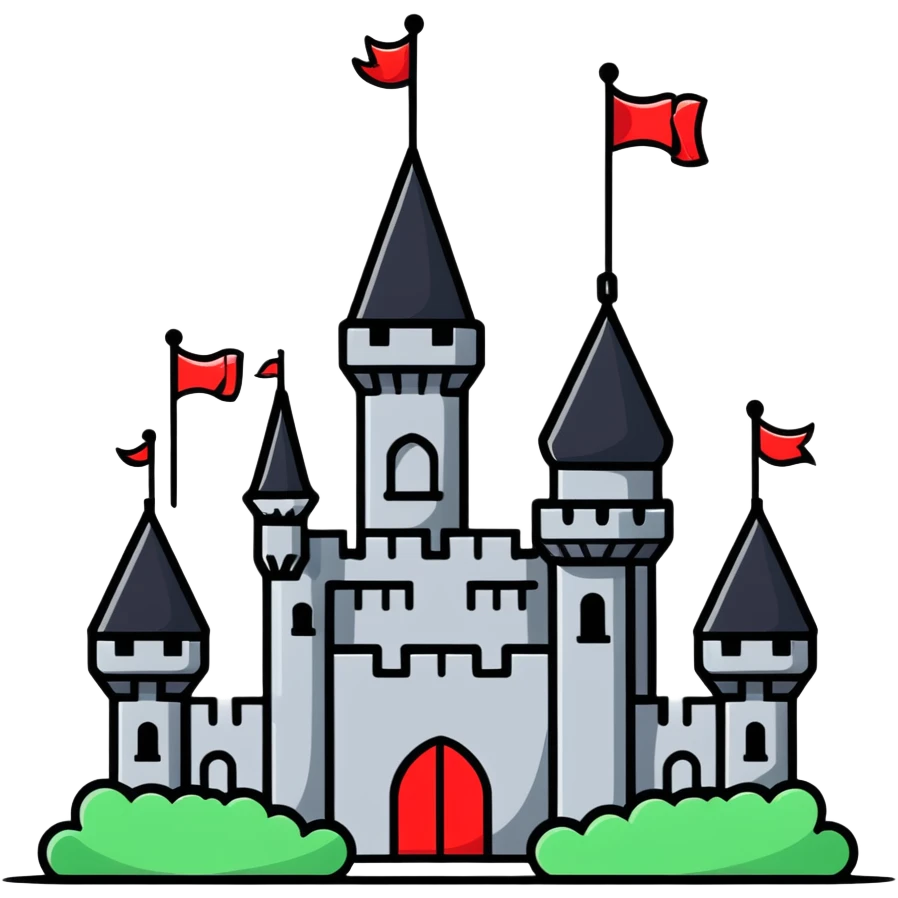 magical castle with flags emoji