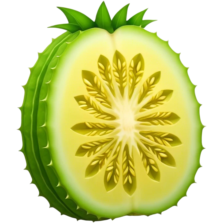 The bitter melon was cut from the front. emoji