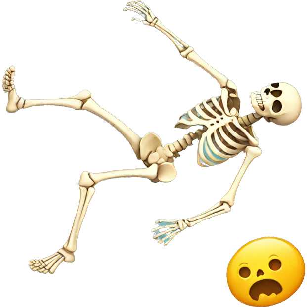 Skeleton falling emoji