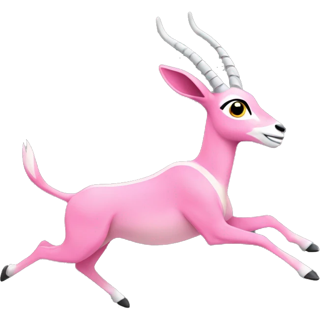 Pink gazelle running emoji