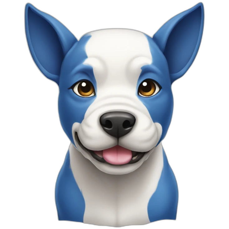 Blue and white bitbull emoji