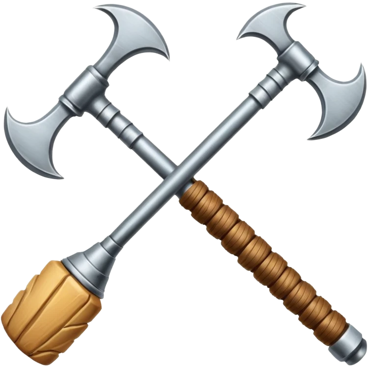 croisement d'un marteaux et d'une hache (en mode duel, qui des deux va gagner) emoji