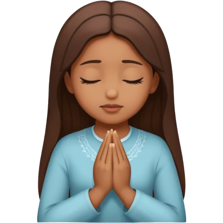 brown skinned girl praying emoji