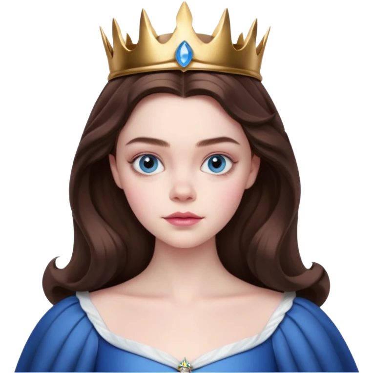 Elle fanning as princess Aurora in Maleficent but with chocolate brown hair and blue eyes, slightly bigger pink lips. and looking 25 years old emoji
