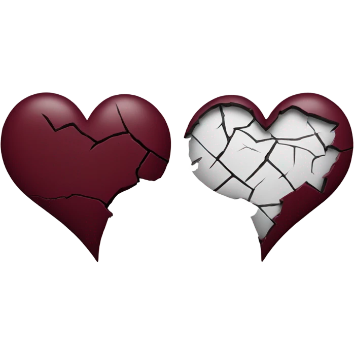 burgundy broken heart emoji