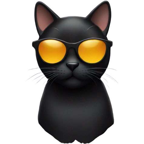 Black cat with sunglasses  emoji