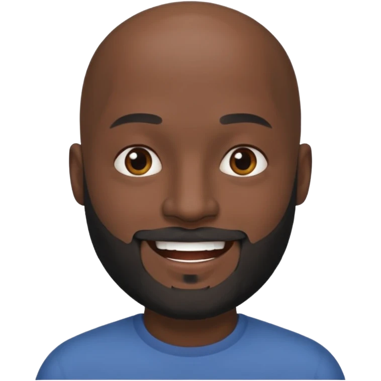 Black bald head half gray & black beard emoji