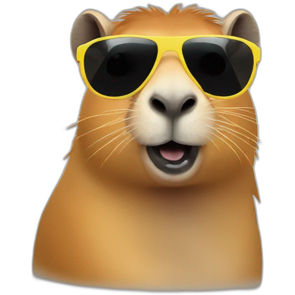Capybara in sunglasses emoji