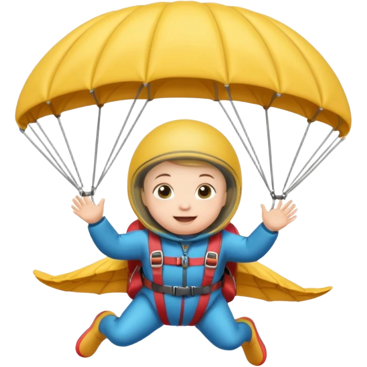 Skydiving baby with parachute and UFO emoji