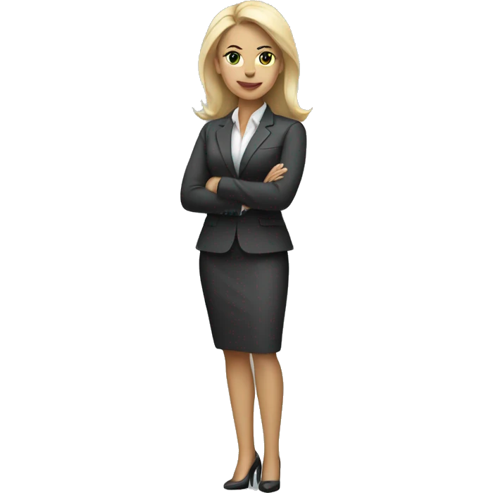 full body blonde white woman in business outfit emoji