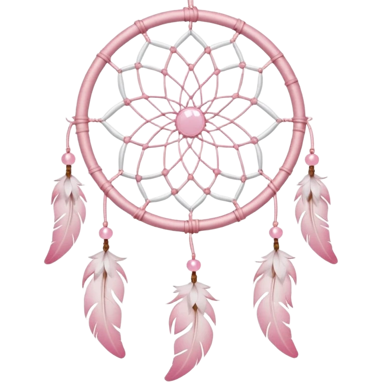 Pastel pink and white Sakura dreamcatcher-suncatcher emoji