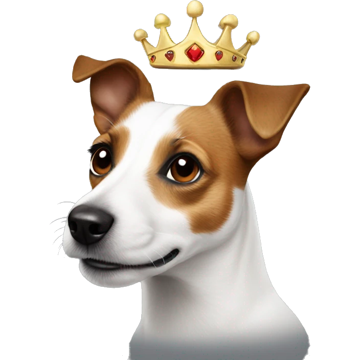 Jack Russell with crown on  emoji