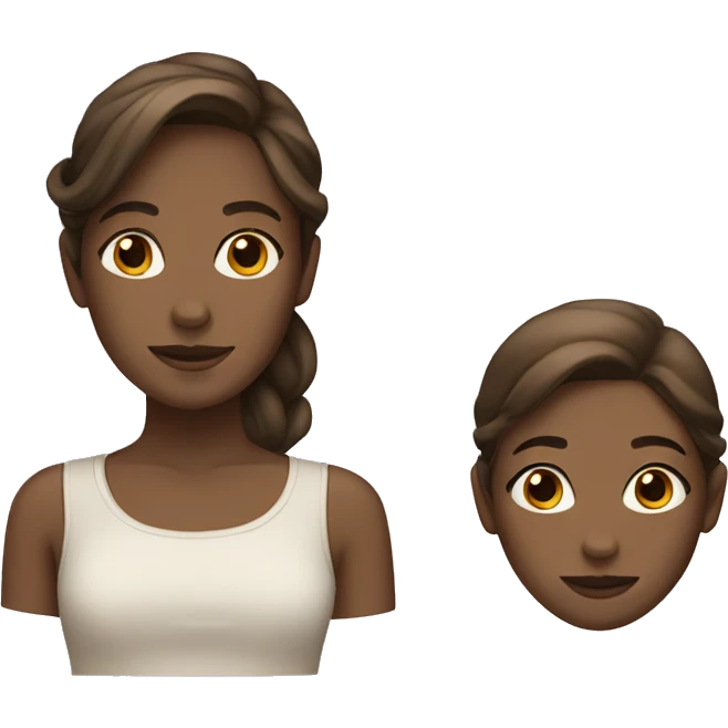 Two Brown hair Girls. One is white and the other is Brown emoji
