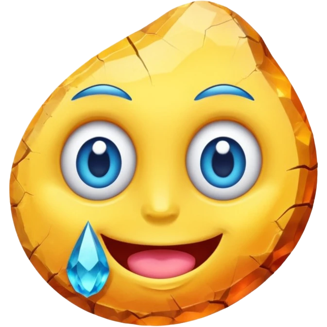 charactarised colorful minerals with eyes and mouth single emoji