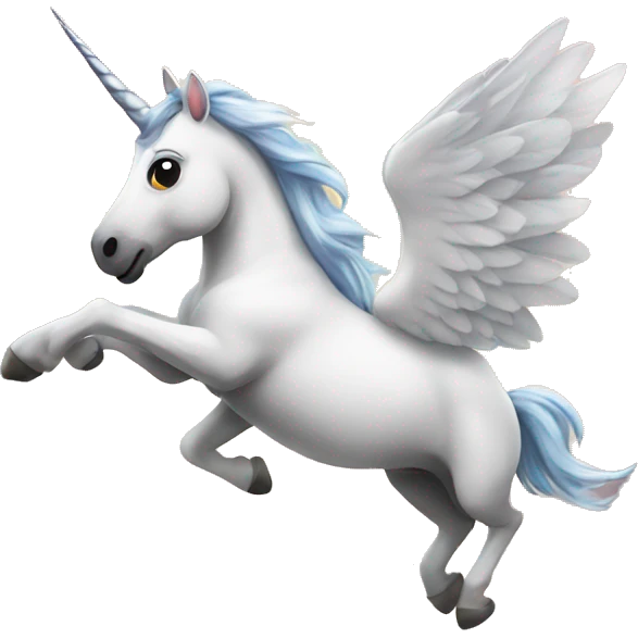 unicorn flying in city emoji