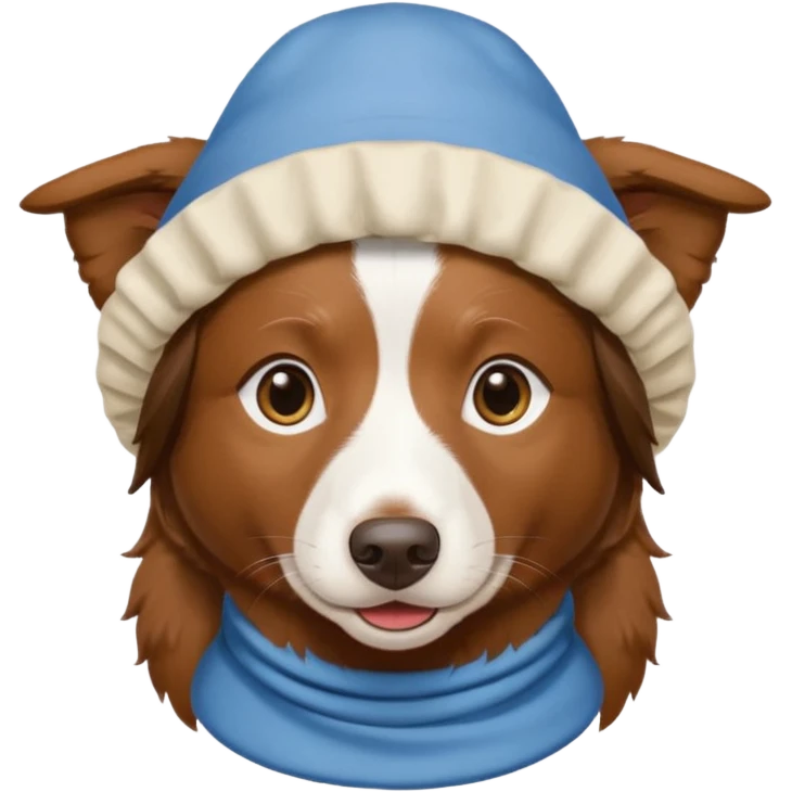 brown border collie with Uyghur Bonnet emoji
