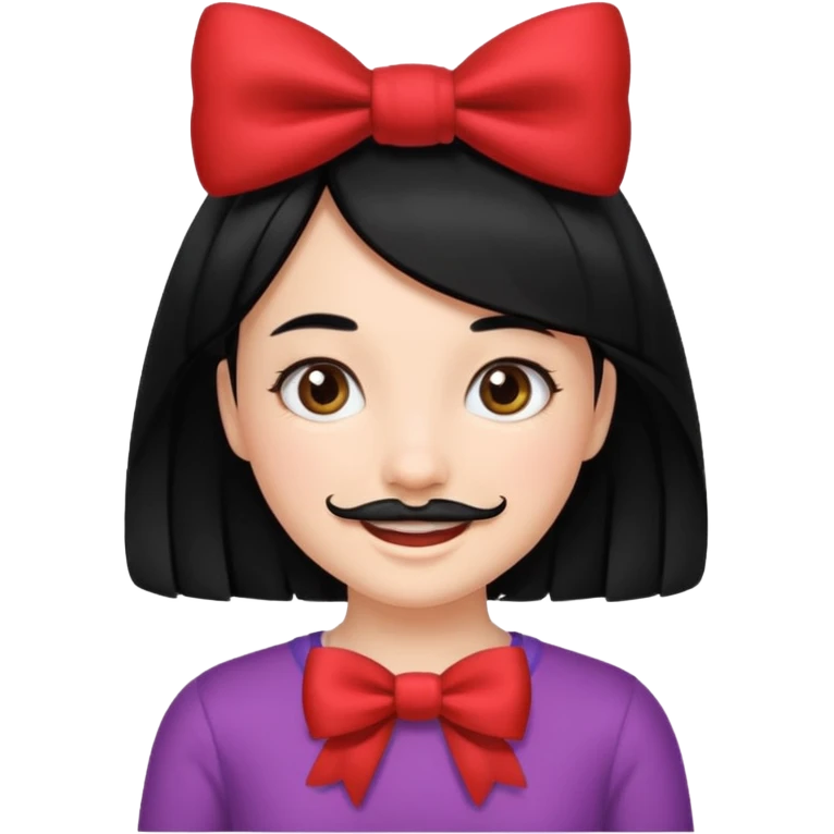 Adolf Hitler Like a girl hair with a bow  That he has black hair and a small mustache(„toothbrush) like Hitle emoji