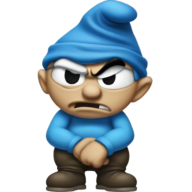 Smurf angry emoji