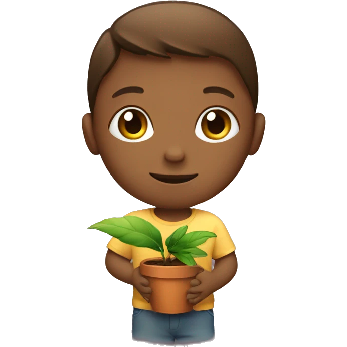 a child with plant emoji
