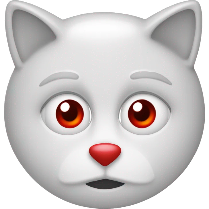 Chat blanc avec un bandeau rouge sur l’oreille droite emoji