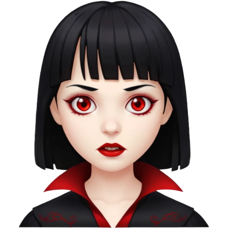 quero a foto de uma vampira com franja de cabelo preto emoji