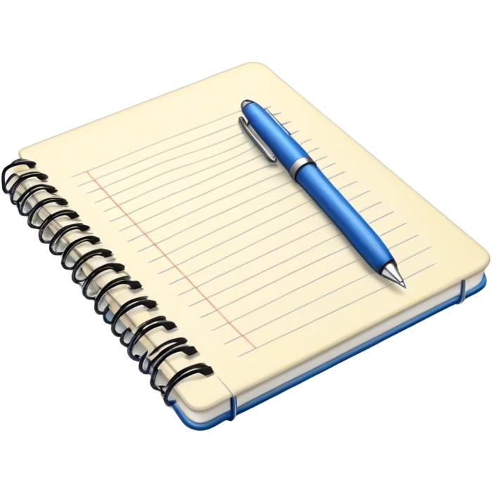 Notebook with a pen emoji