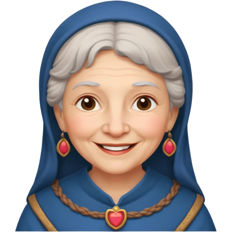 The kind and amiable grandmother in medieval fairy tales emoji