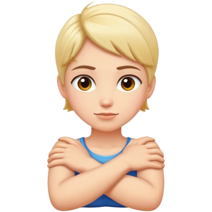 Arms crossed around neck  emoji