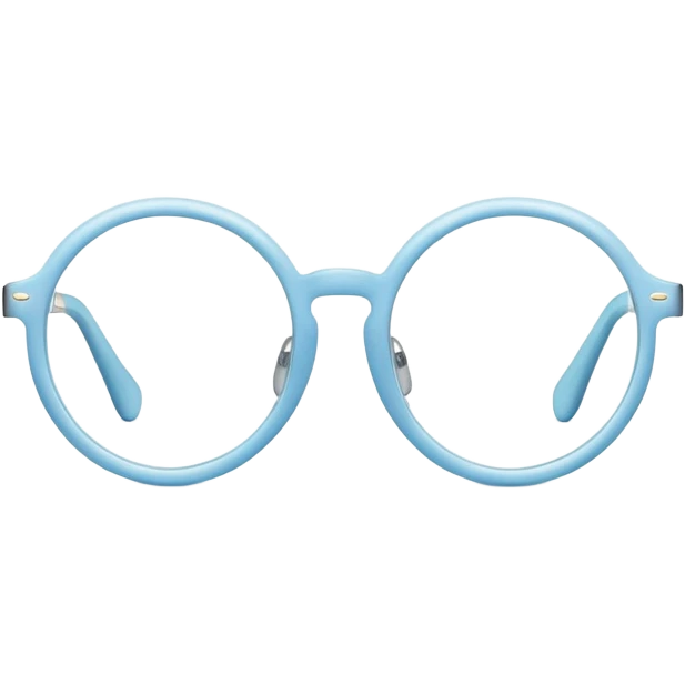stylish round pastel blue eyeglasses emoji
