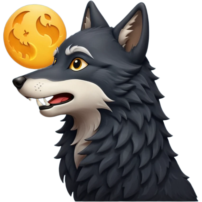 Lobo negro aullando emoji