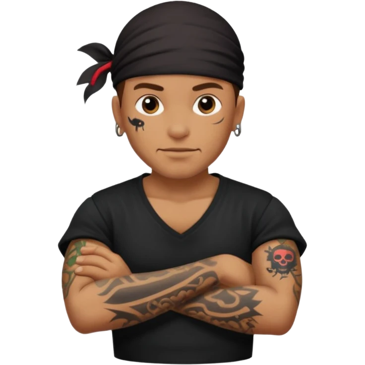 Pirate with black shirt saying I love you emoji