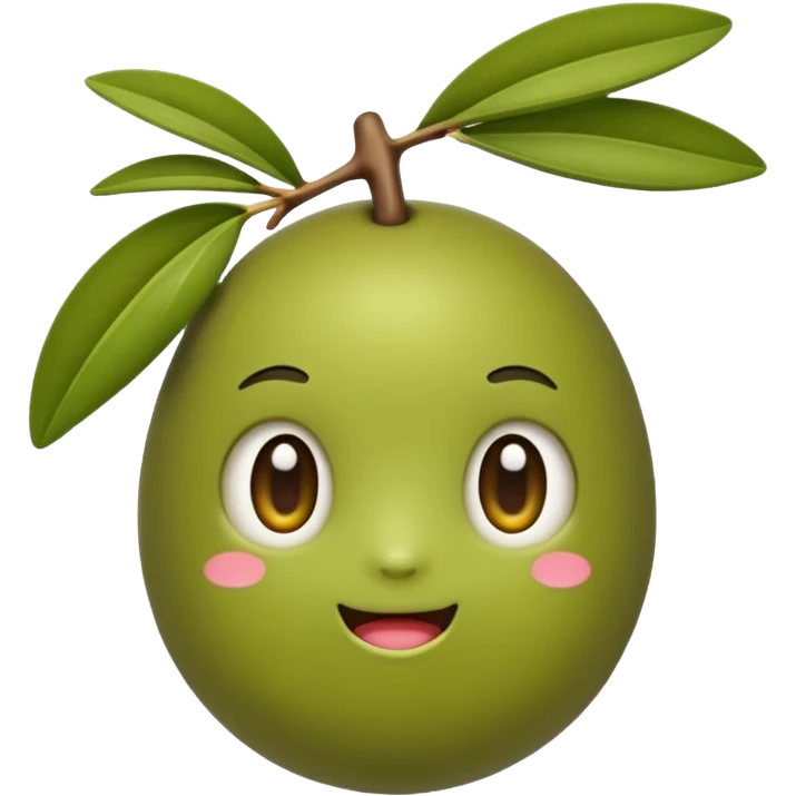 a sticker of a cute olive emoji