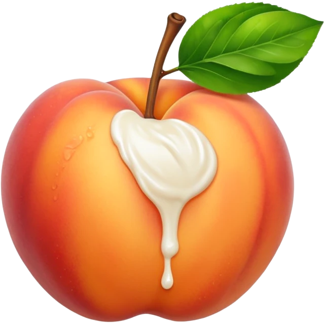 White cream drenched on a peach emoji
