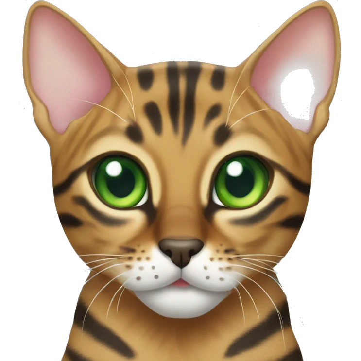 Bengal cat with green eyes emoji