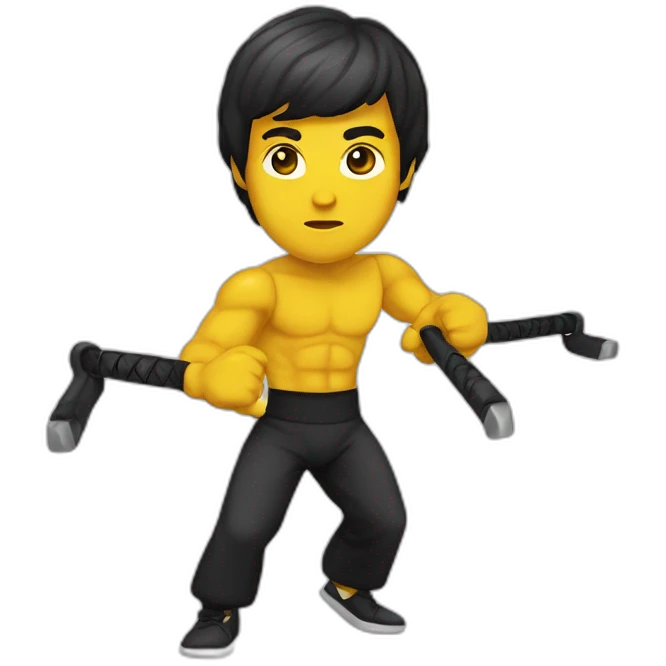 Bruce-Lee-nunchucks emoji